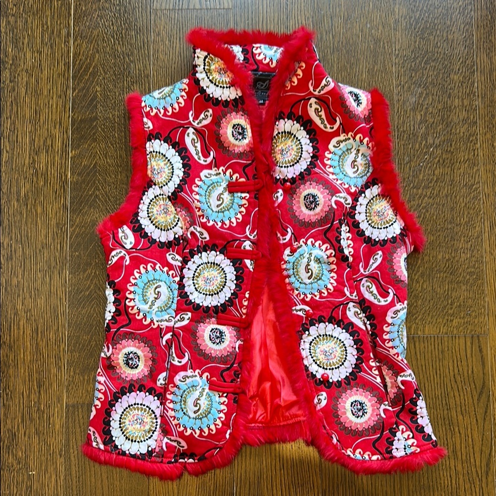 Patterned Fur-Lined Vest